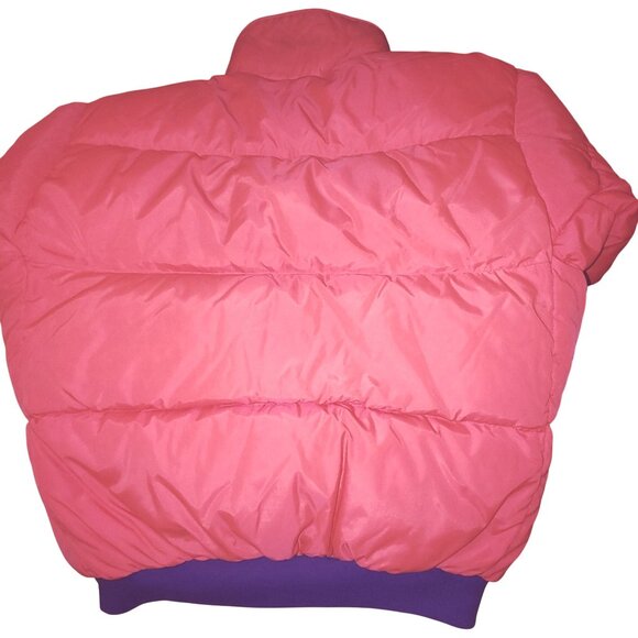Columbia Down Reversible Puffer Jacket Large Vintage Purple Neon Pink Retro Ski - Picture 7 of 16